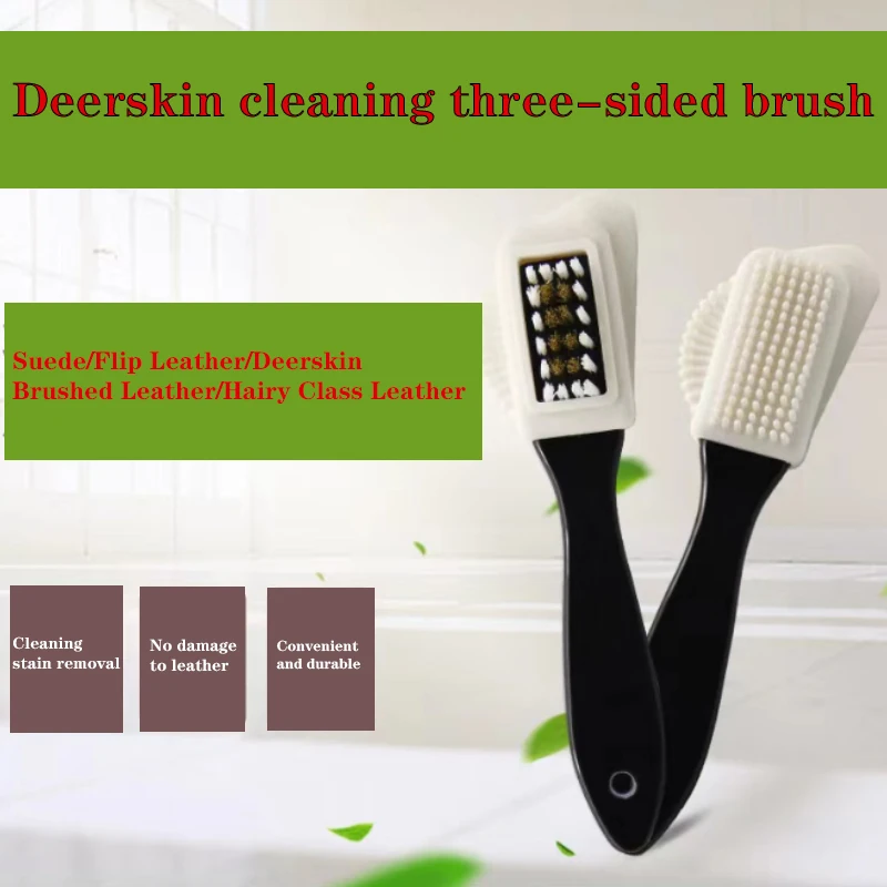 

Ladingwu Three sides of the shoe brush double-sided copper wire brush suede buckskin care brush snow boots frosted shoes special