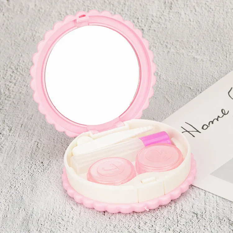 Lunettes à double lentilles de contact, étui à lentilles de contact pour kit de soins des yeux, conteneur cadeau, 4 couleurs
