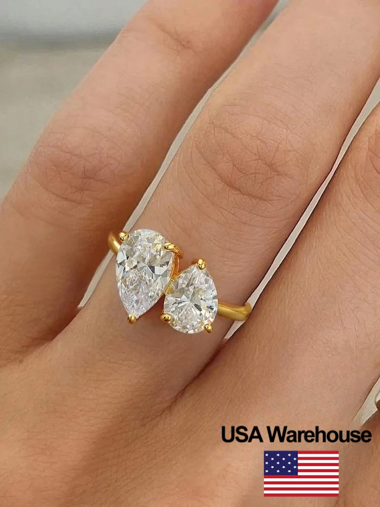 925 فضة البساطة الكلاسيكية الزركون قطرة الماء الدائري للنساء المشاركة الزفاف الفاخرة عالية الجودة غرامة مجوهرات #1