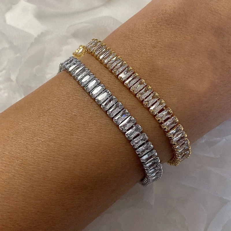 Zirconia Tennis Bracelet for Women Fashionable Dazzling Various Shape Crystal Chain on Hand Trend Sexy Party Accessories Jewelry