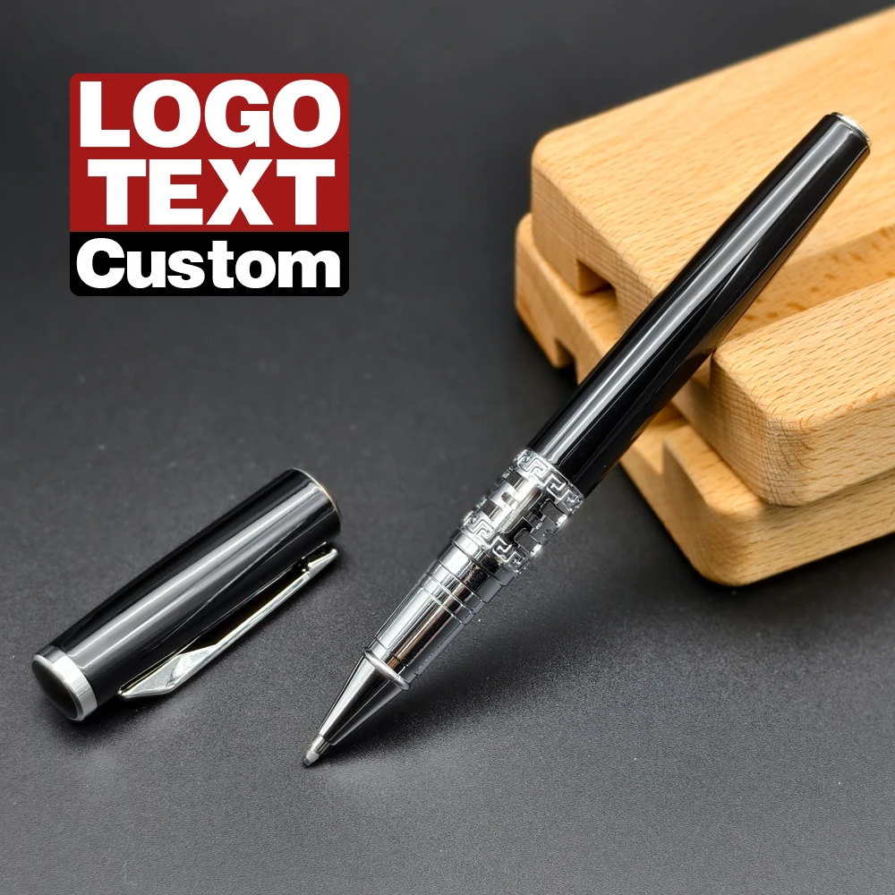 Luxury Metal Ballpoint Pen Hollow-out Pattern Roller Pen Office  Stationary Business Writing Customized Name Text Logo Gift