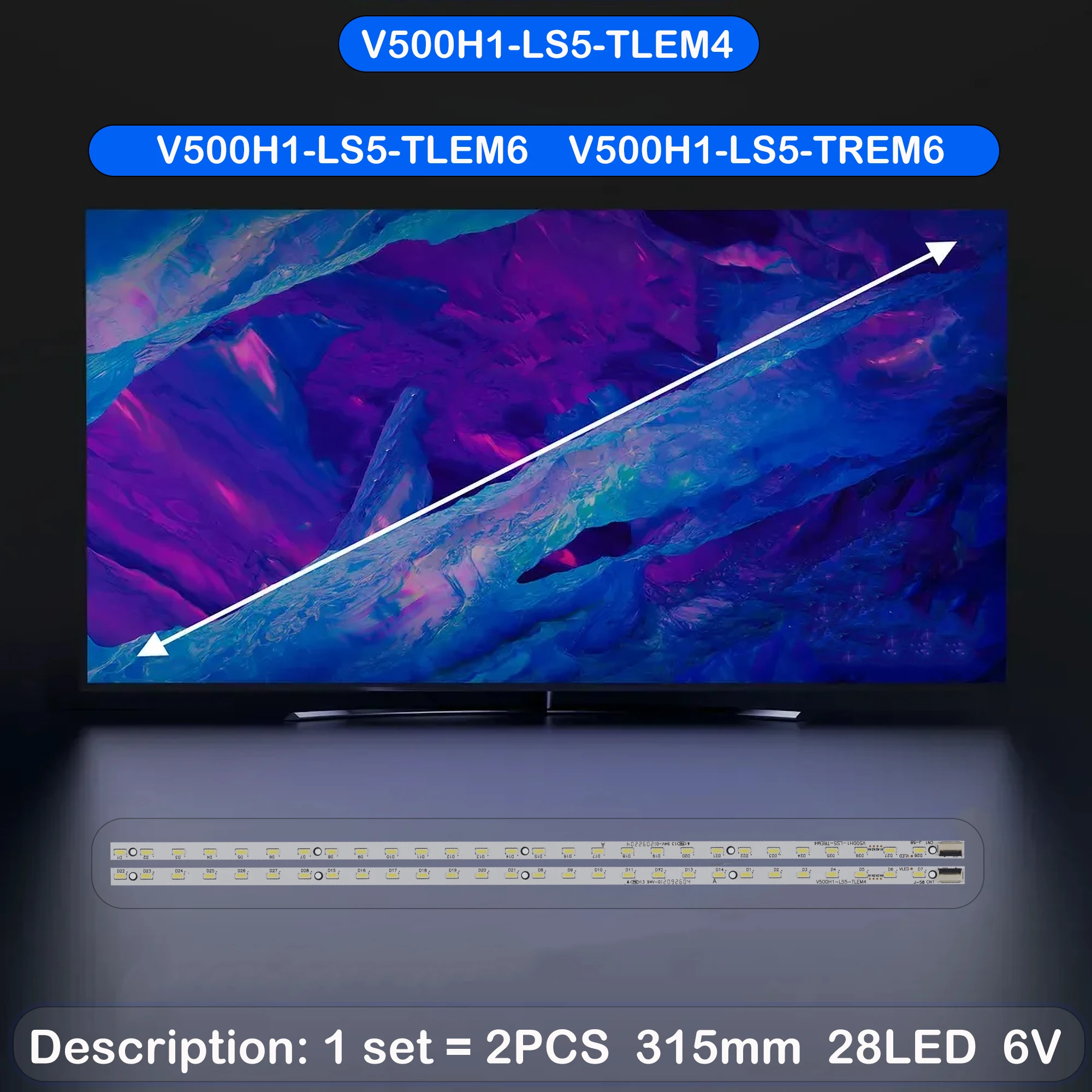 Лента светодиодной подсветки для LC-50LE442U 50E65SG 50E550D KDL-50EX645 AN525L12AT011-SDFM L50E5050A L50E5090-3D LE50D880 LE50F985KCT Лента светодиодной подсветки для LC-50LE442U 50E65SG 50E550D KDL-50EX645 AN525L12AT011-SDFM L50E5050A L50E5090-3D LE50D880 LE50F985KCT