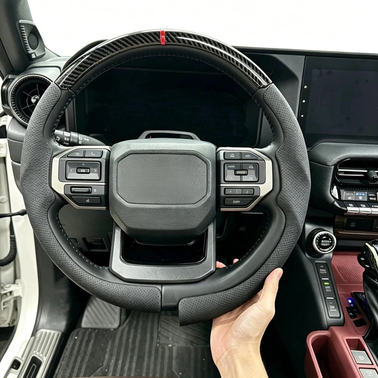 For Toyota Prado LC250 2024 2025 Steering Wheel Cover ABS Leather Non-slip Steering Wheel Sleeve Interior Accessories