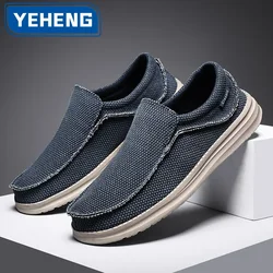 Spring Summer Men Casual Canvas Shoes Breathable Lazy Shoe Soft Sole Vulcanized Shoe Outdoor Sneakers Walking Shoe Driving Shoes