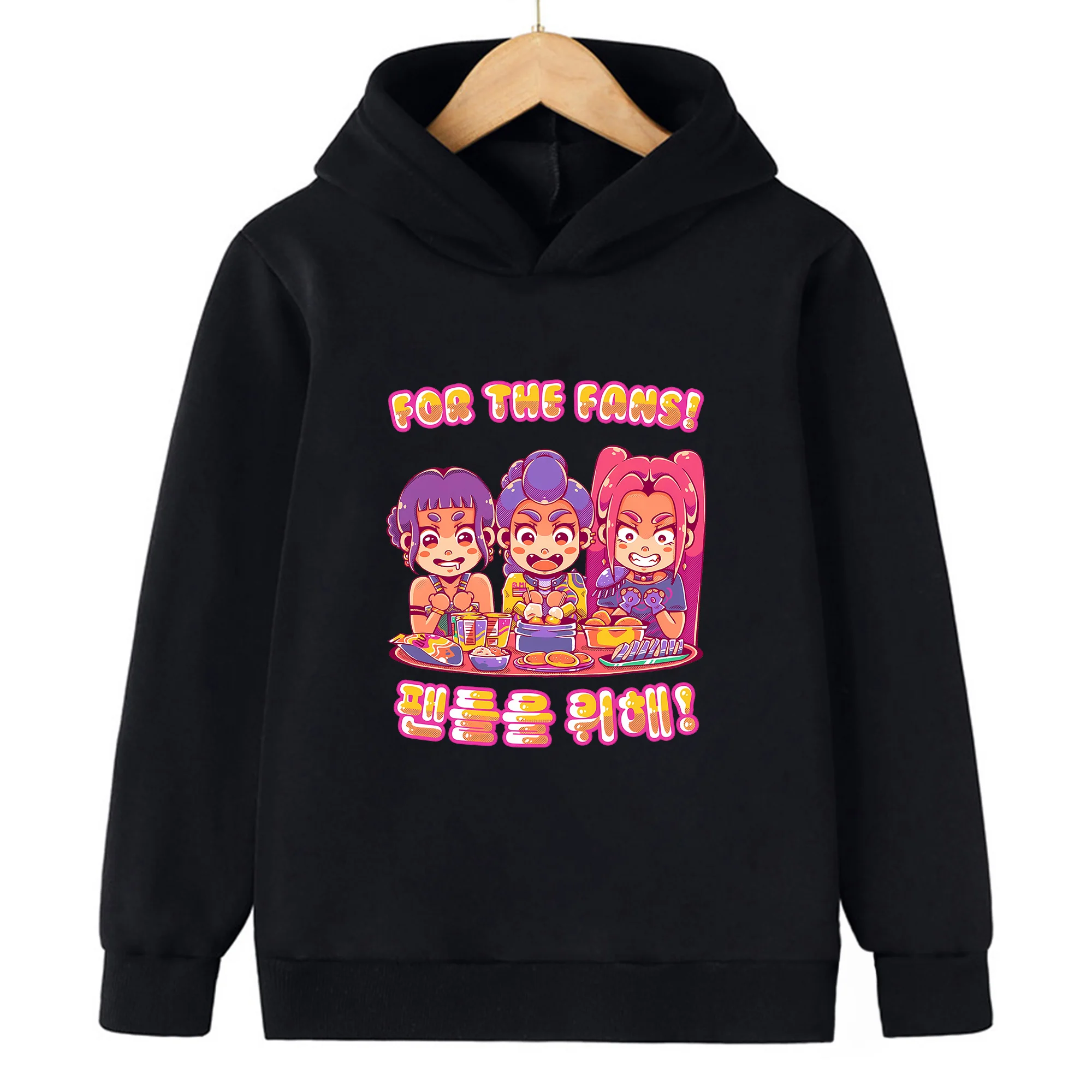 جديد KPop شيطان الصيادين الكرتون موضة عادية الفتيات أفضل هوديي 2025KPop ملابس الأطفال الربيع والخريف هوديي