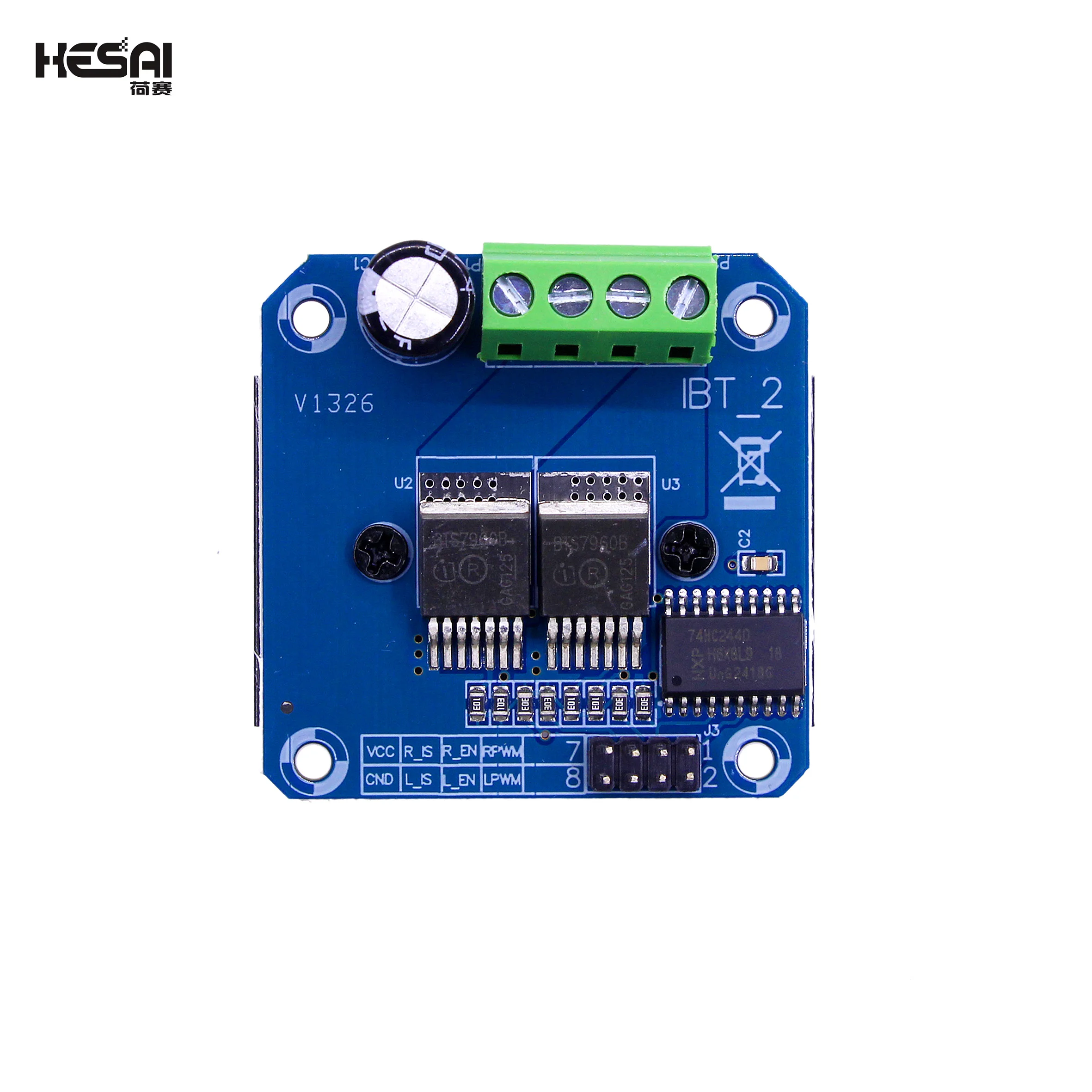 BTS7960 High Power Intelligent Vehicle Motor Drive Module BTS7960 43A Current Limiting Control Semiconductor Refrigeration Drive