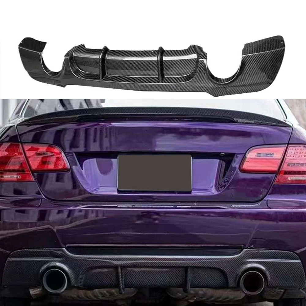 For BMW 3 Series E92 E93 320 330i Coupe MP Style Rear Bumper Spoiler Diffuser Diverter High Quality Carbon Fiber Body Kit Black