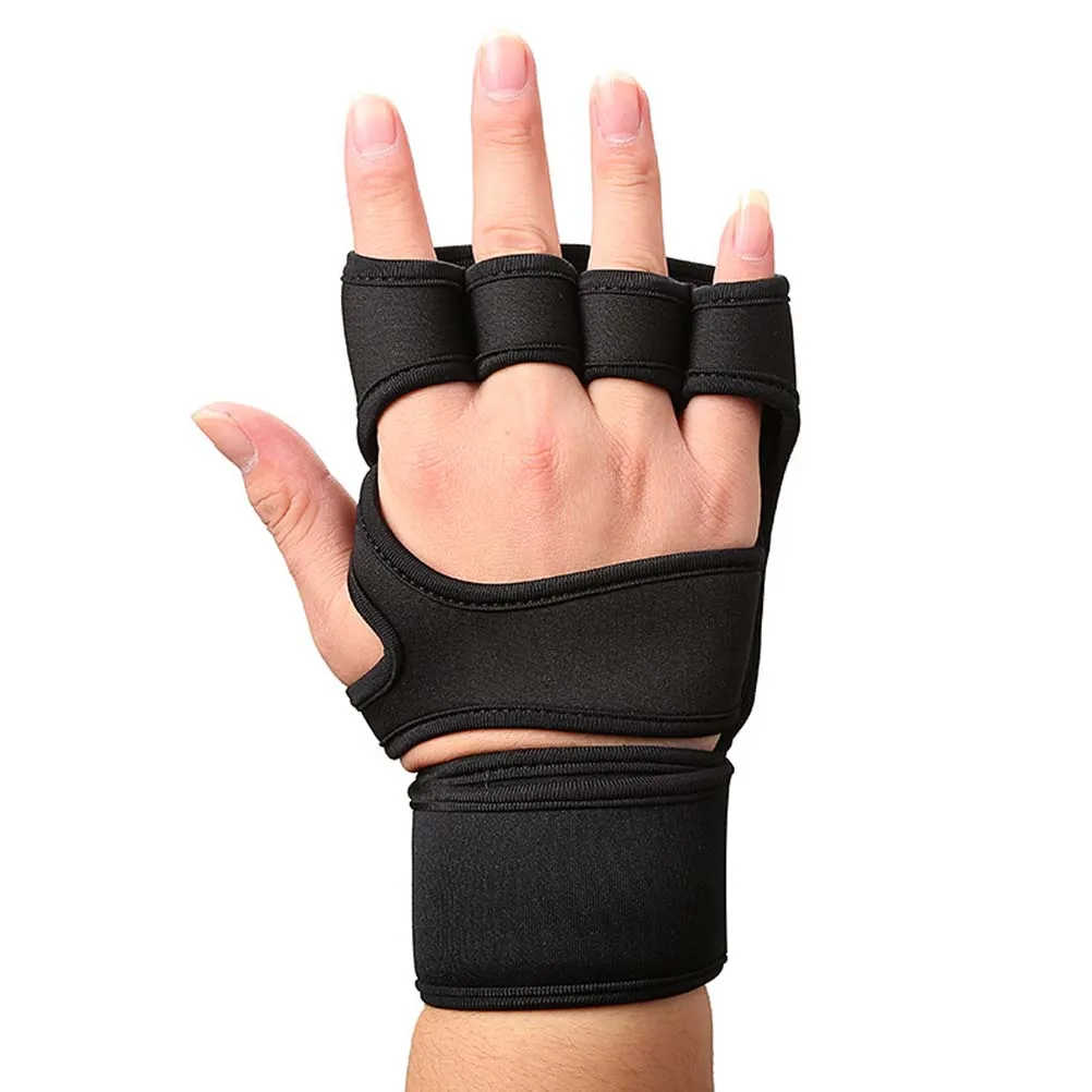 

1Pair Fitness Gloves Breathable Weightlifting Fingerless Gym Gloves Size M Black for Workout Outdoor Climbing Protection Sports