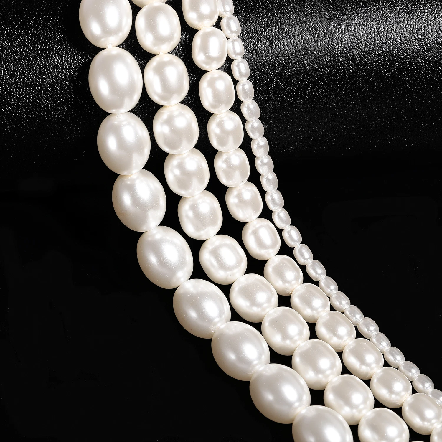 White Imitation Pearl Beads Oval Glass Loose Bead For Jewelry Making Charms Bracelet Necklace Earrings Handmade Accessories