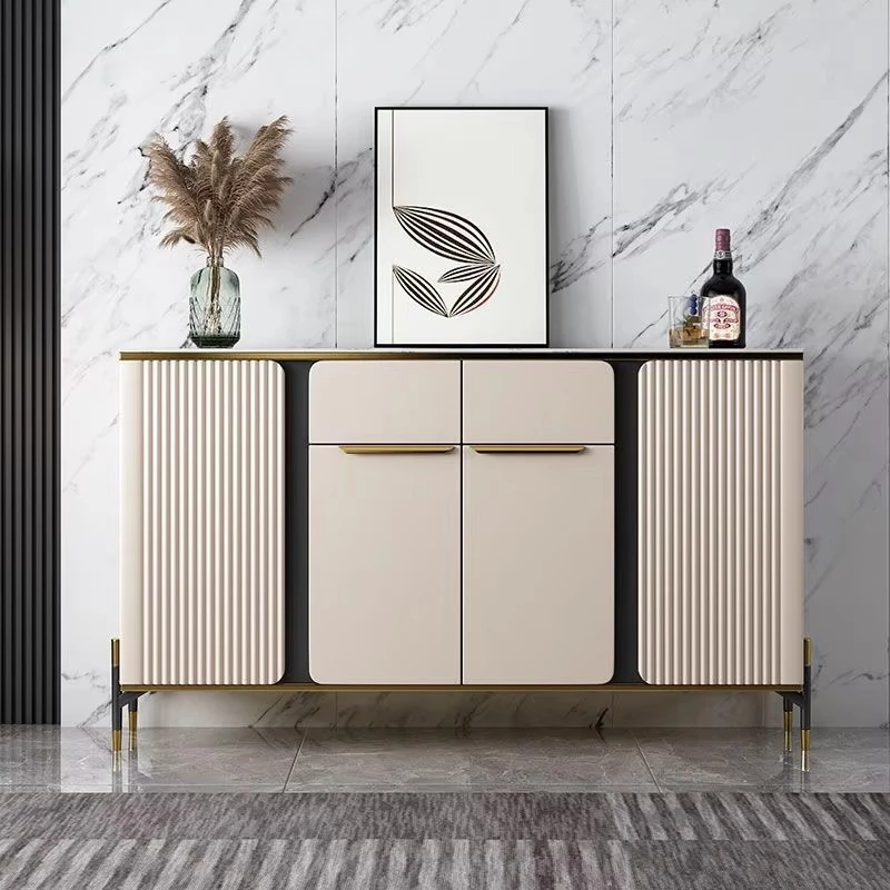 Light luxury burnt stone side cabinet Wall-mounted entrance cabinet Modern locker is suitable for kitchen and living room