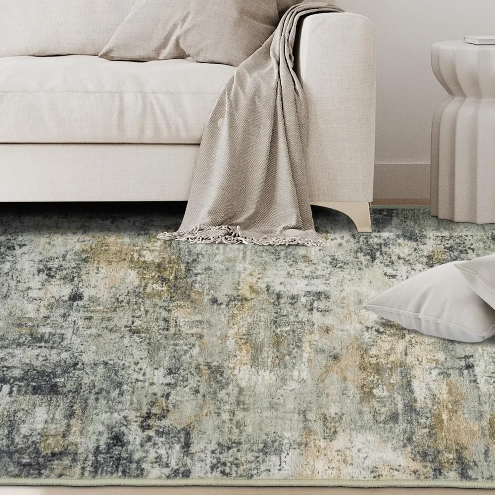 سجاد منطقة 9 × 12 قابل للتخصيص لسجادة غرفة المعيشة قابل للغسل: سجادة كبيرة تجريدية لغرفة الطعام وغرفة النوم غير قابلة للانزلاق 9 × 12 Ind