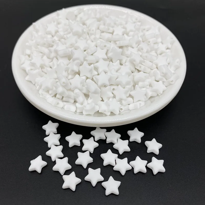 100pcs/lot 9mm Pure Color Star Shape Acrylic Beads Loose Spacer  For Jewelry Making Pendant Necklace Bracelet Handmade DIY