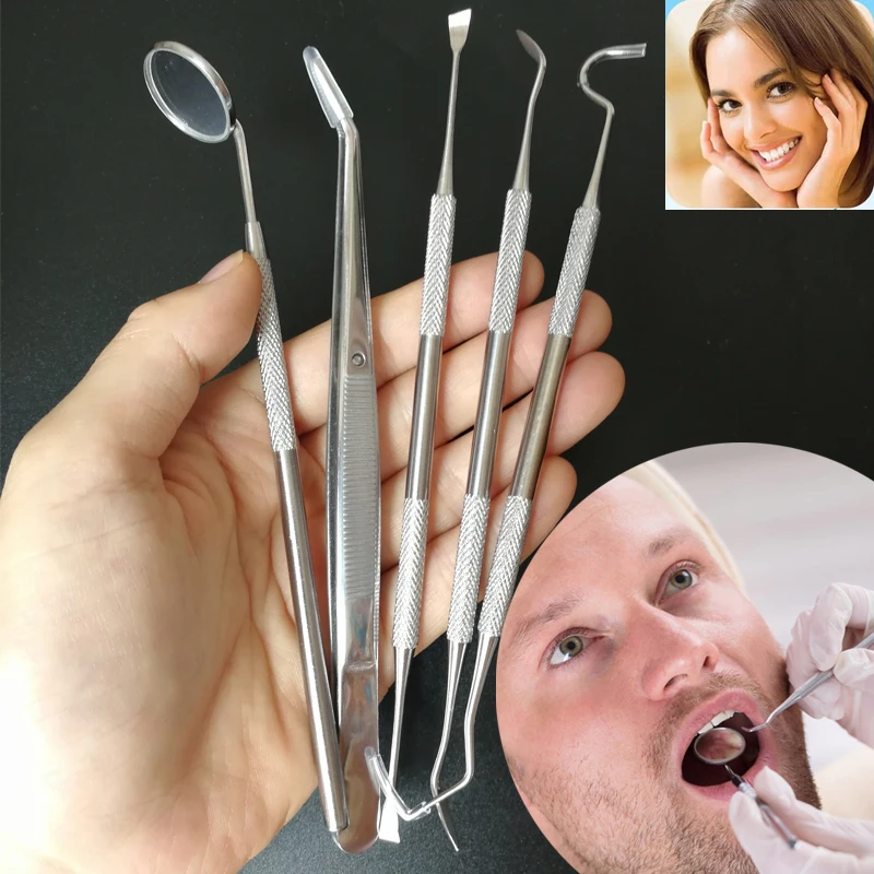 Stainless Steel Dentist Oral Tools Cleaning Flossing Tartar Removal Easy to Clean Not Easy to Break Dental Oral Mirror Care Kit