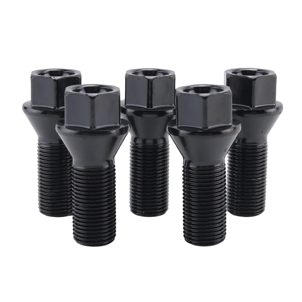 5Pcs M14 x 1.25 Black Wheel Locking Lug Bolt Nut Steel 36136781151 for -BMW X3 X5 E70 E71 F20 F25 X5 X6