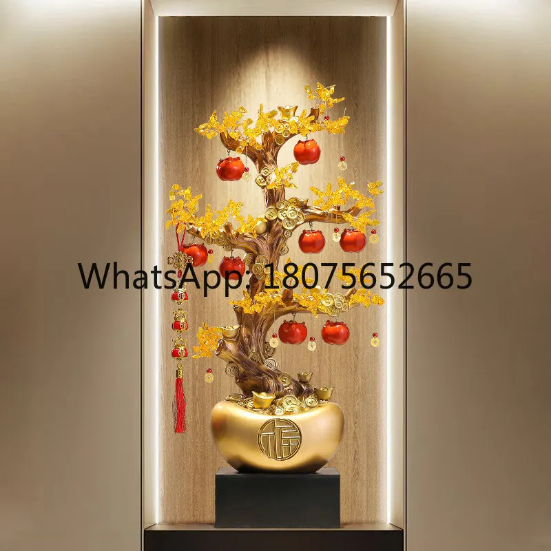 Entry entrance Fortune tree Floor ornament Living room TV cabinet High-end moving house gift Lucky opening decoration