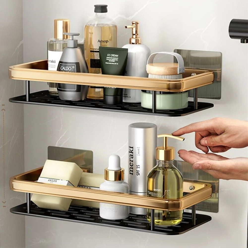 

Bathroom Shelf Punch-free Shelves Shower Storage Towel Rack Kitchen Holder Toilet Kitchen Organizer Bathroom Accessories Set