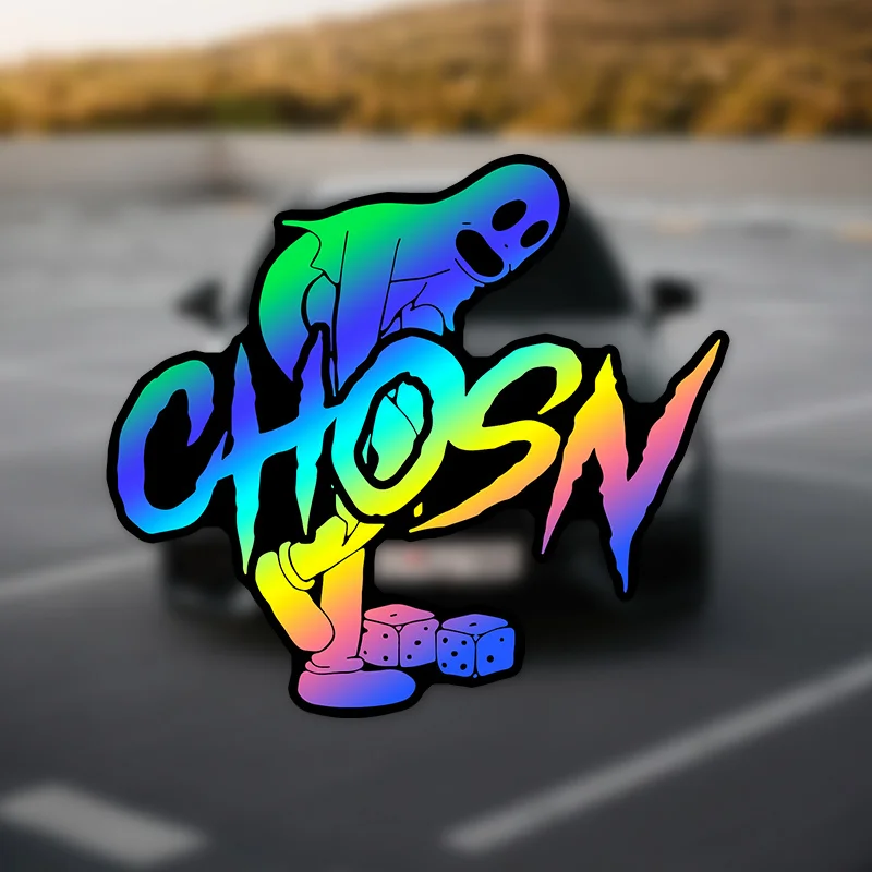 

1PC Artistic Holographic Ghost & Dice Sticker | Create Style Nice Decor For Collectibles Toolboxes Craft Projects