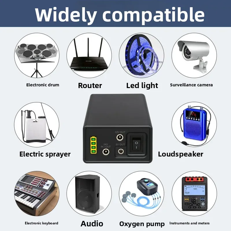 24V Lithium Battery Pack 12V 5V Backup Power Supply Multi-Function Small Size Large Capacity UPS view 3