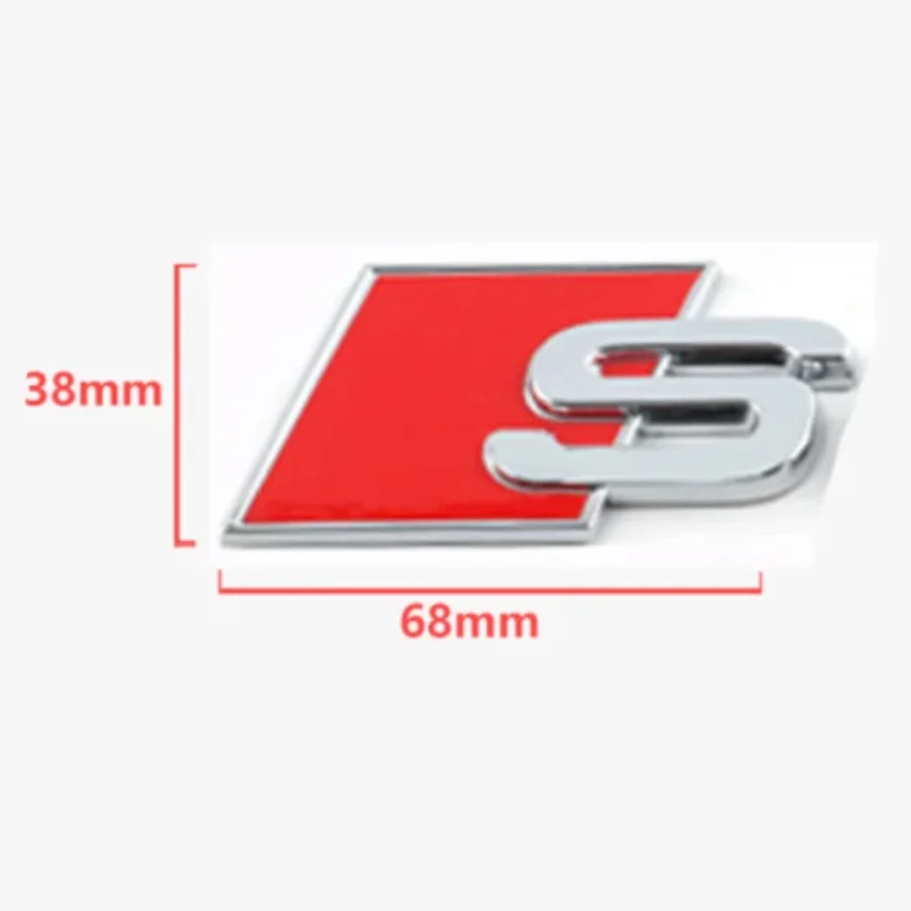 For Audi R S Line Chrome Polish Metal Emblem Side Fender Badge Trunk Sticker Trim