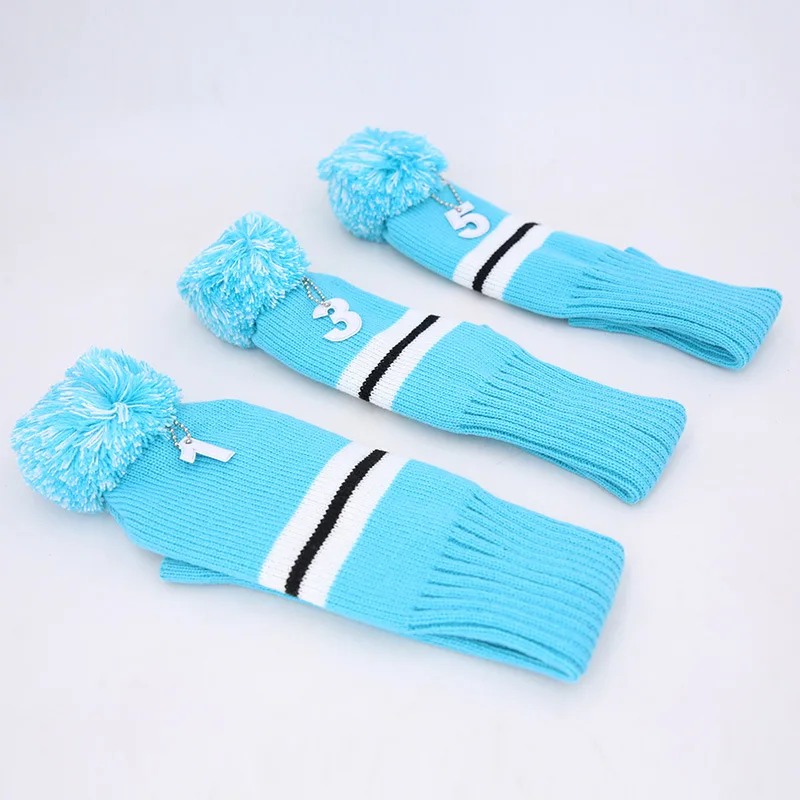 

3pcs/set No.1 3 5 Golf Knitted Wood Head Cover Knitted Golf Driver Fairway Wood Headcovers Golf Club Protective Sleeve Sock