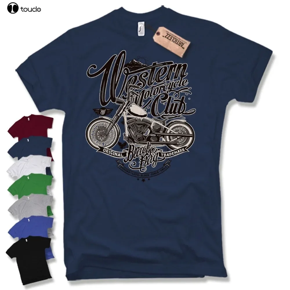 Motorcycle T-Shirt Oldschool Motorrad Biker Chopper Bobber Skull Gift Club Fashion Round Neck Clothes Casual Tops T Shirt