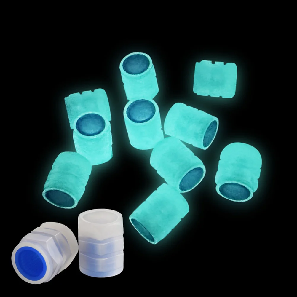 

50pcs Night Glow Tire Valves Caps Resin Car Air Nozzle Covers Leakproof Easy Install for Cars Motorbikes Fluorescent
