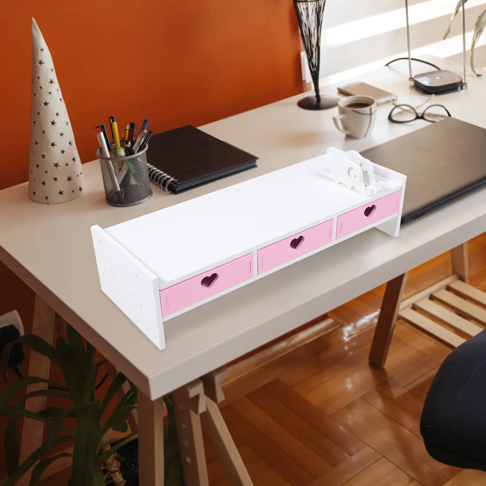 

Ultra Monitor Stand Desk Laptop Riser Shelf Organizer for Pink Desktop Accessories