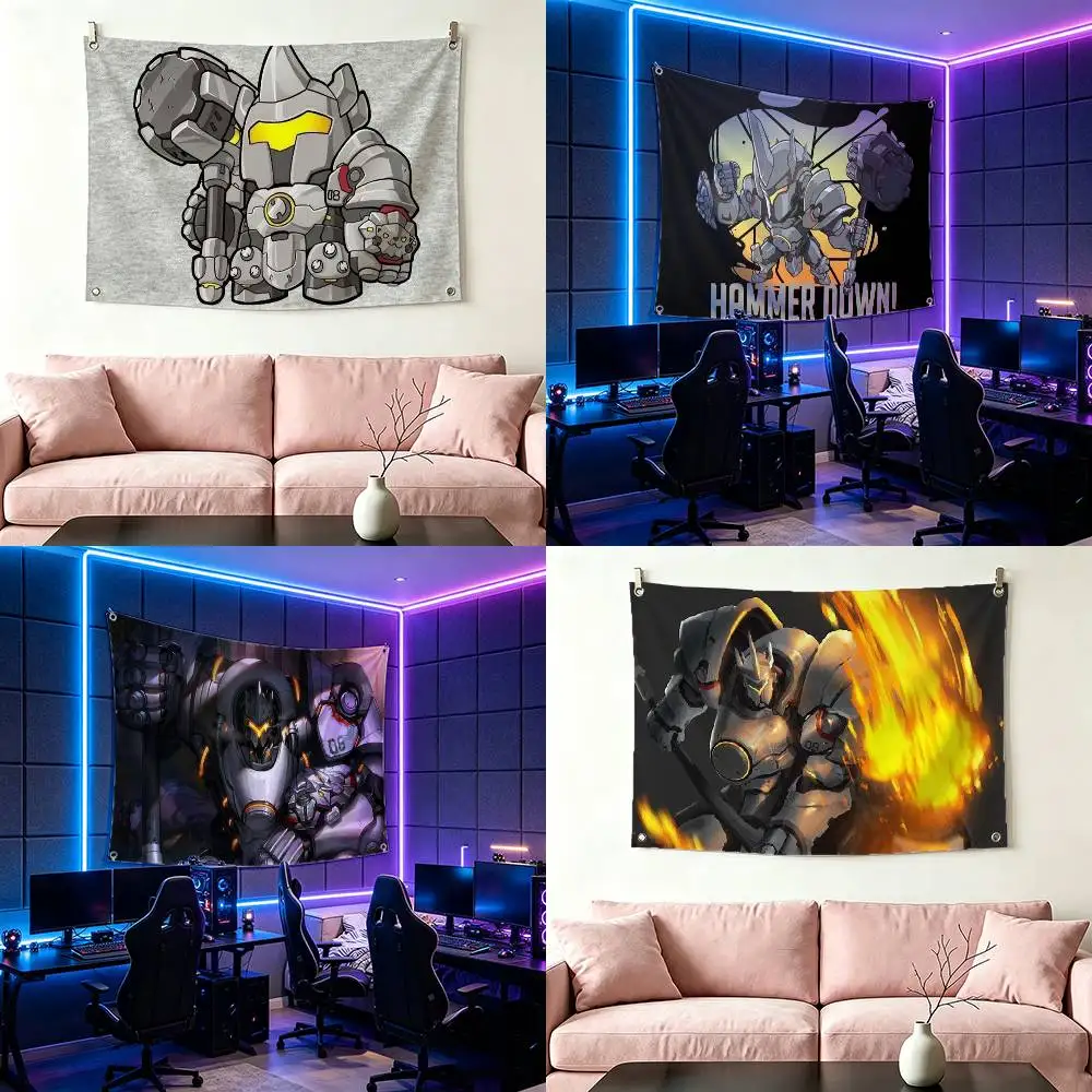 game R-Reinhardt O-Overwatch Flags for Bedrooms Home Decor Items Outdoor Decors Garage Decoration Flaga