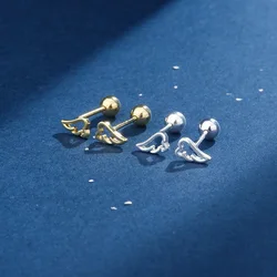 Fashion Mini Hollow Wing Stud Earrings for Women Girls Gold Silver Color Simple Cute Wild Ear Piercing Jewely Gifts