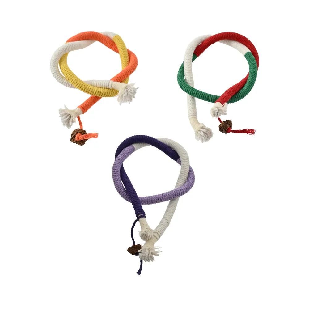 32PCS/Carton Cat Tunnel Rope Toy 3 Colors Mixed Interactive Teaser Chew Toy Durable Cotton Rope Chase Toys for Cats Kittens