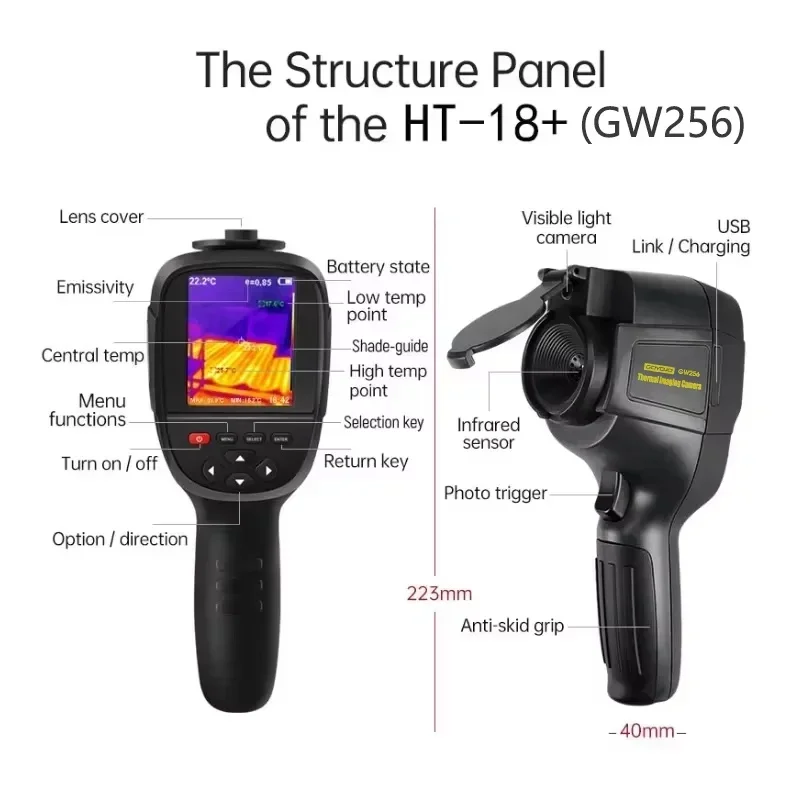 GW256 New Thermal Imaging Camera for Water New In Pipe Leak and Power Electrical 256*192 Handheld Infrared Thermal Imager