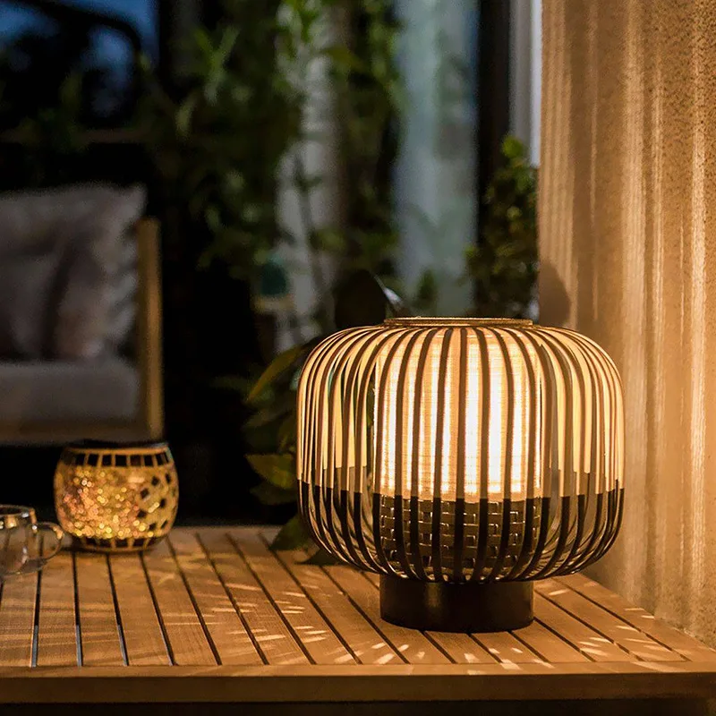 

Outdoor waterproof villa courtyard landscape light creative floor lamp hand-woven bamboo garden light
