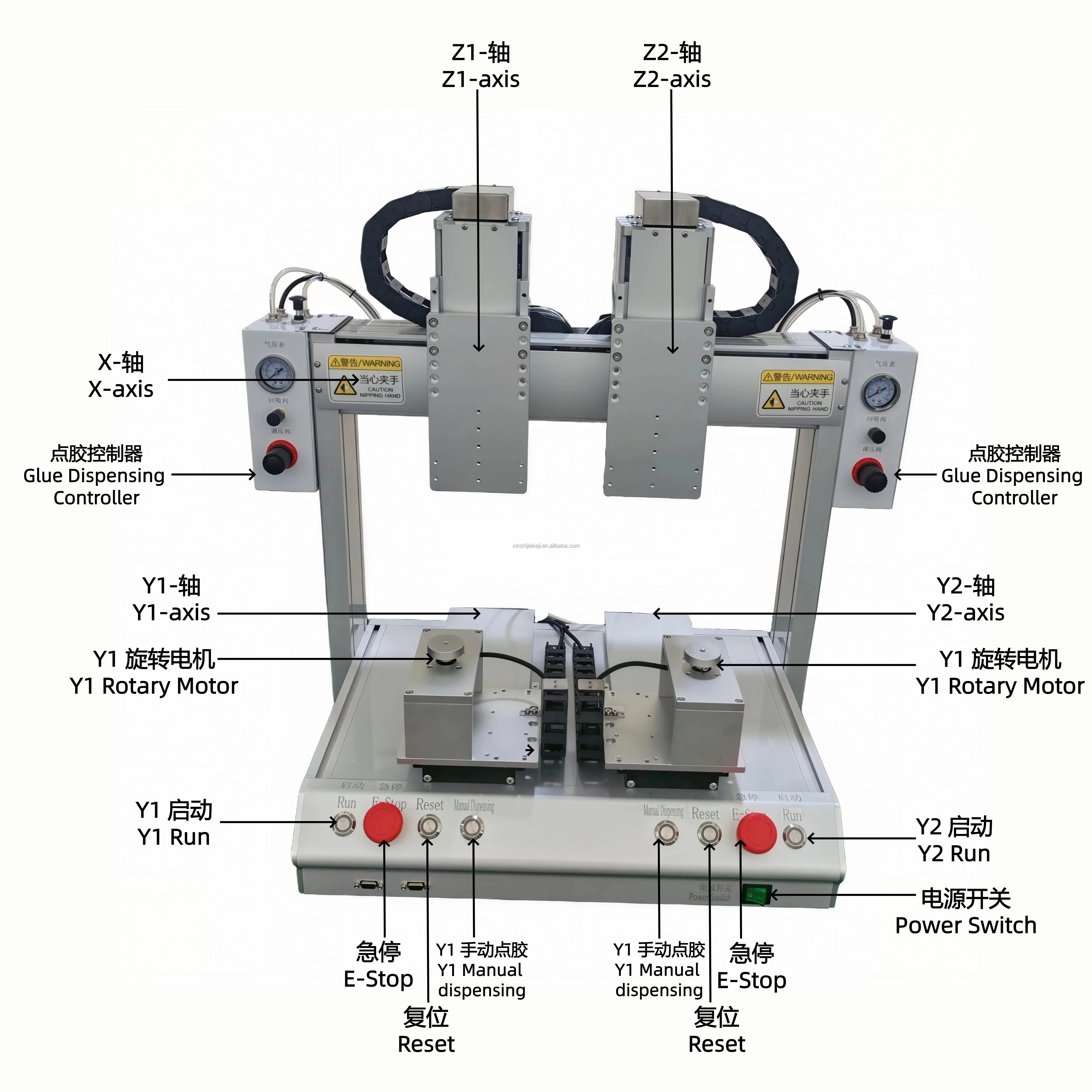 Customizable six-axis electric rotary automatic cold glue hot melt glue dispensing machine, high precision and high accuracy
