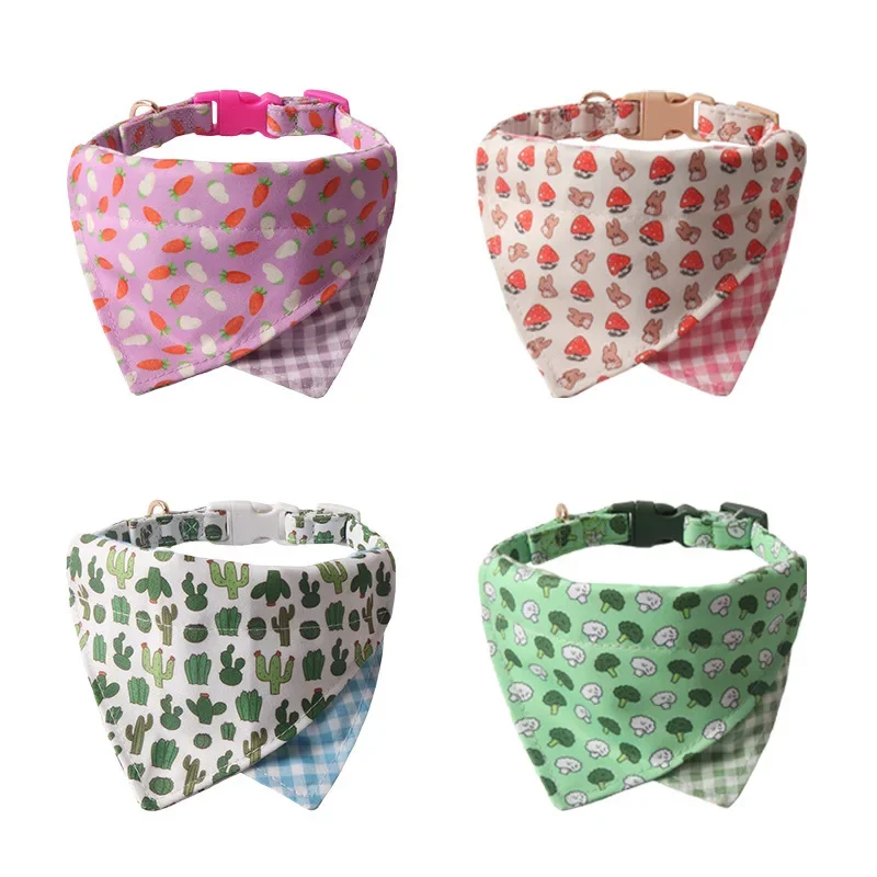 New Pet Supplies: Two-Layer Double-Sided Scarf, Triangular Bandana, Dog Collar, Leash For Small And Medium-Sized Dogs
