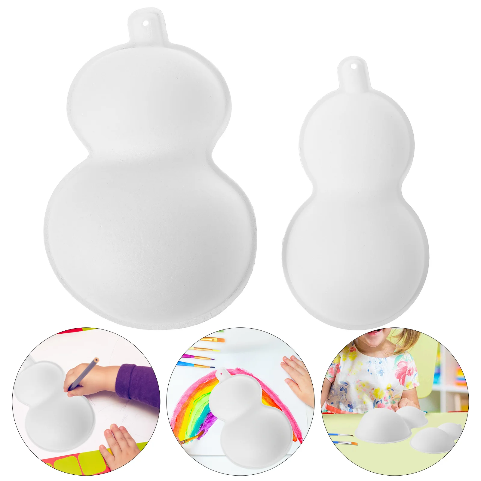 

4Pcs Paper Gourds DIY Blank Painting Supplies Kids Hand-Painted Craft Materials Party Decoration Drawing Props