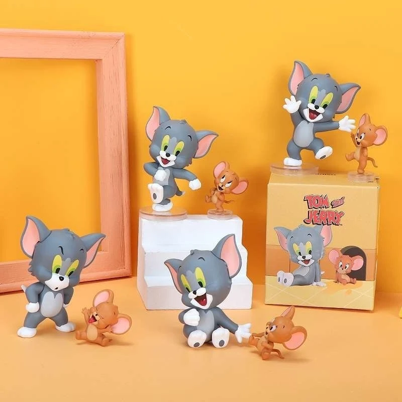 9cm Tom And Jerry I Love The Cheese Series Pvc Material Mystery Box Cute Figurine Model Desktop Car Ornament Doll Kids Toy Gift