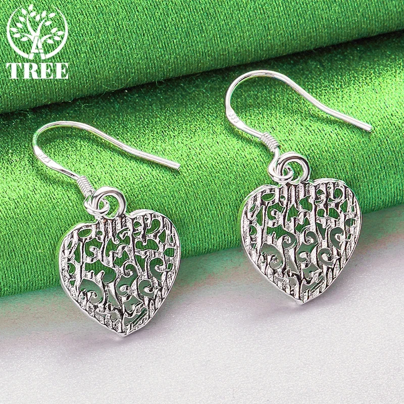 

ALITREE 925 Sterling Silver Heart Card Drop Earrings For Women earring Fashion Party Birthday Engagement Wedding Jewelry Gifts