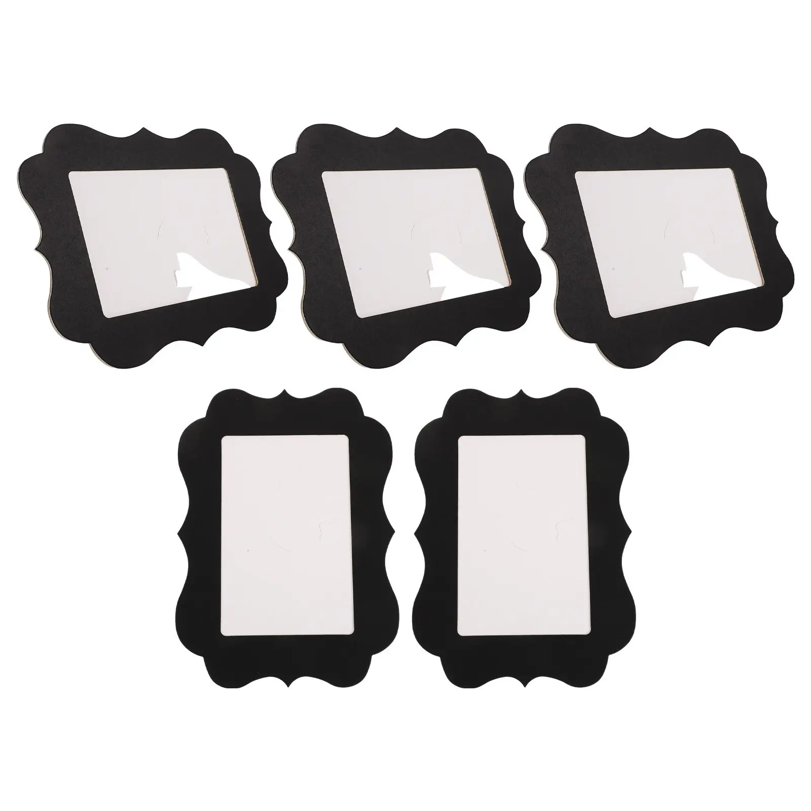 5Pcs Scalloped Edge Paper Picture Frames Standing Desk Cardboard Frames for 4x6 Photos DIY Craft Classroom Graduation Holiday