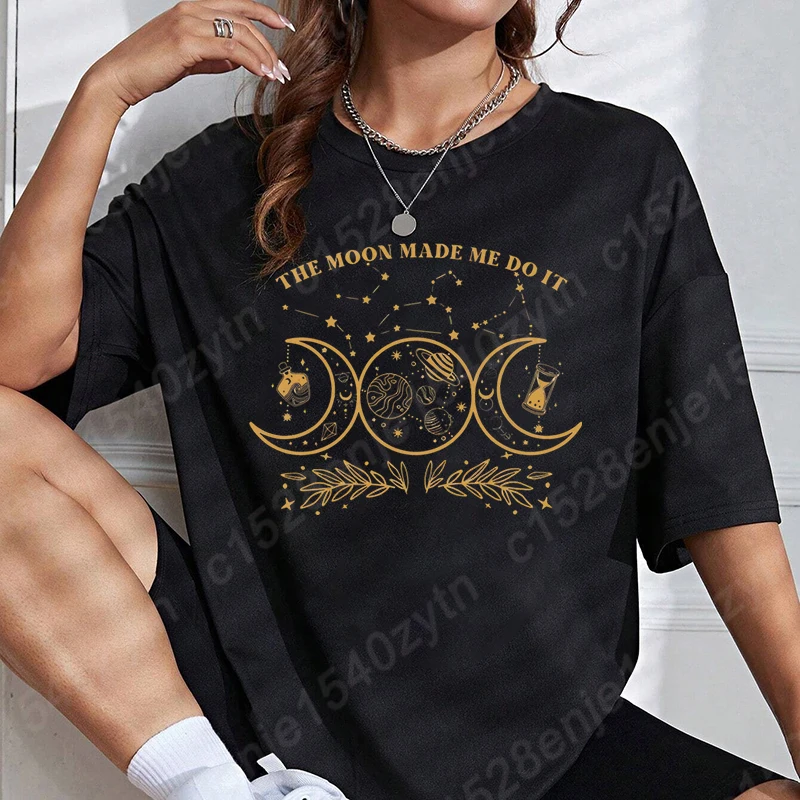 Mystic Moon And Sun T-shirts, Mystical Moon Phase Shirt, Vintage Shirt, Spiritual T-Shirt,Witchy shirt, Women Oversized T-shirts