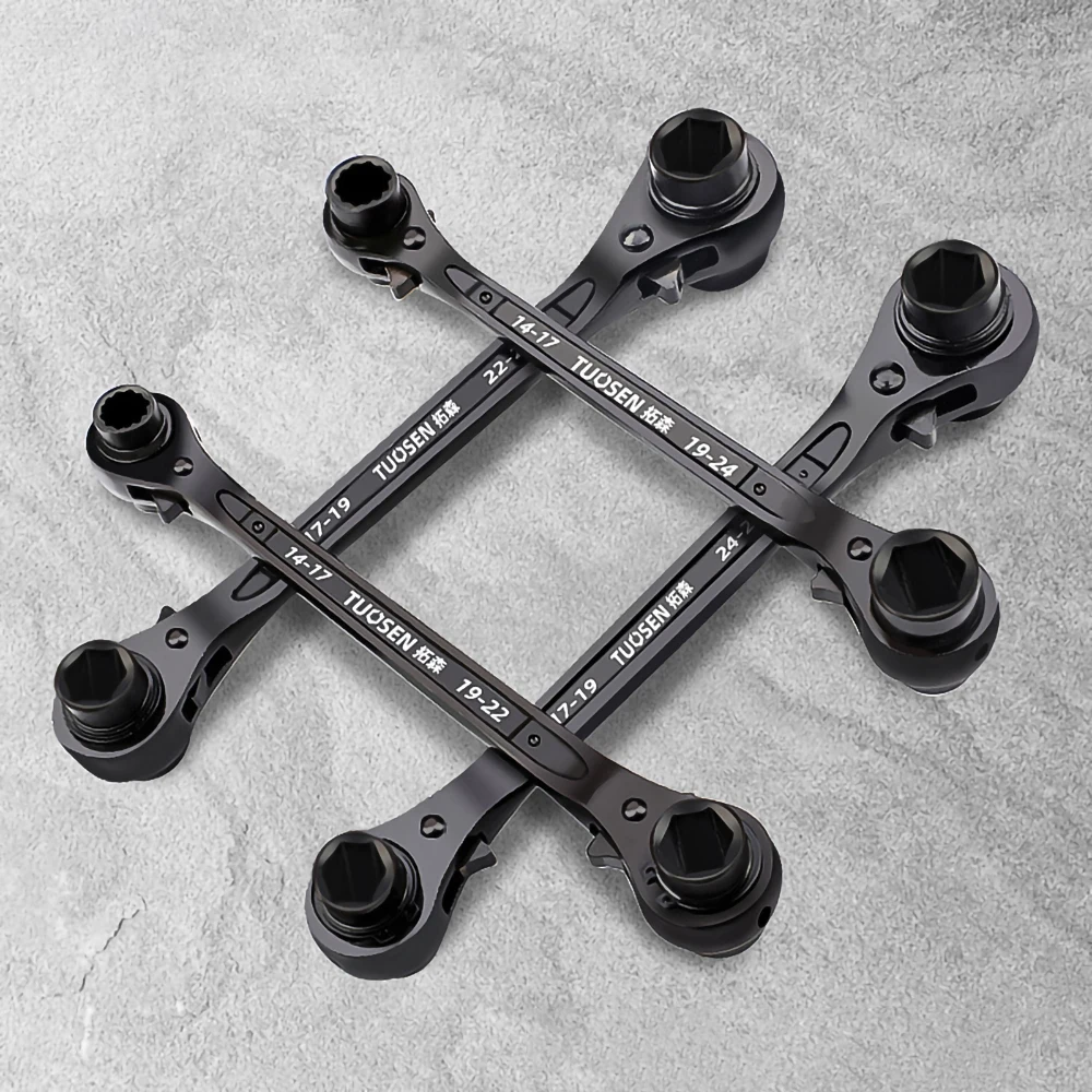4in1 High hardness industry Hex Key Ratchet Wrench, Double-Sided Multifunctional Adjustable direction  Very Useful for Easy Work