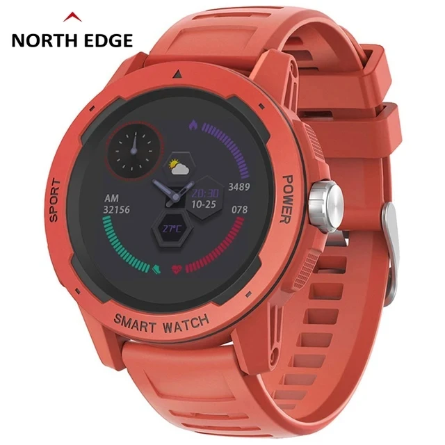 NORTH EDGE Men\'s Smart Watch Full Touch Screen Heart Rate Blood Pressure Blood oxygen Monitor Women Sports Watch For Android IOS