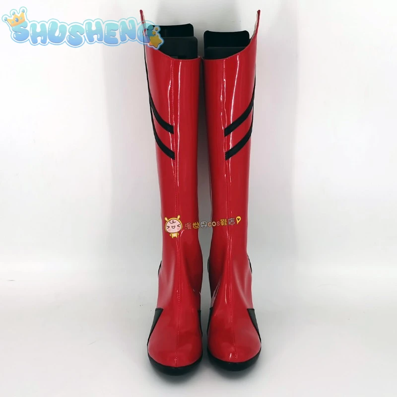 Asuka Langley Soryu Cosplay Anime EVA Shikinami Asuka Rangurē Shoes Christmas Warm Red Long boots Party Woman Man Shoes