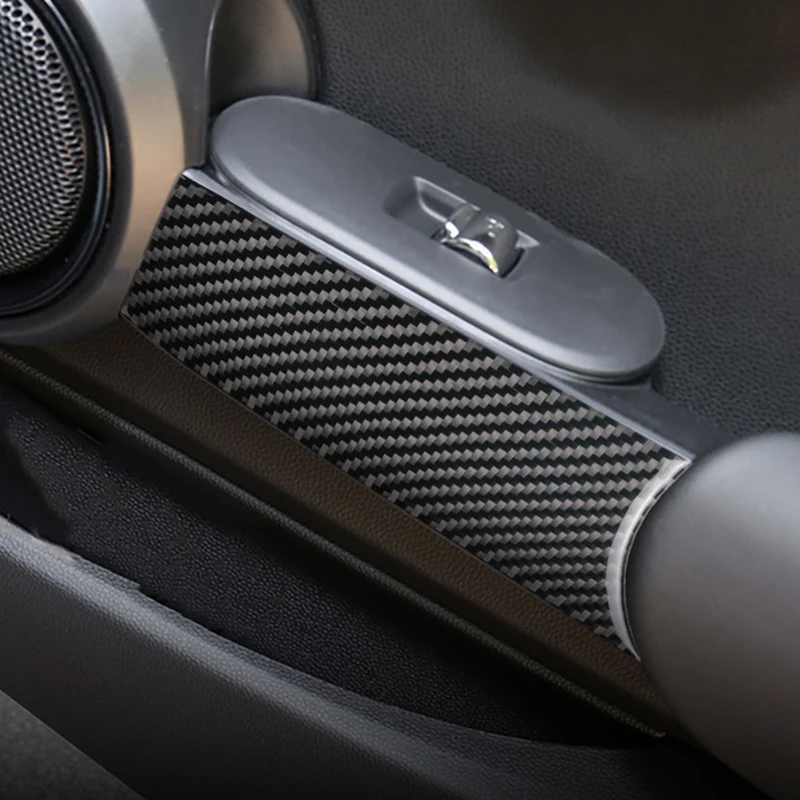 2PCS Car Interior Carbon Fiber Style Door Handle Cover Trim Sticker Decals for Mini Cooper F56 JCW Modification Accessories