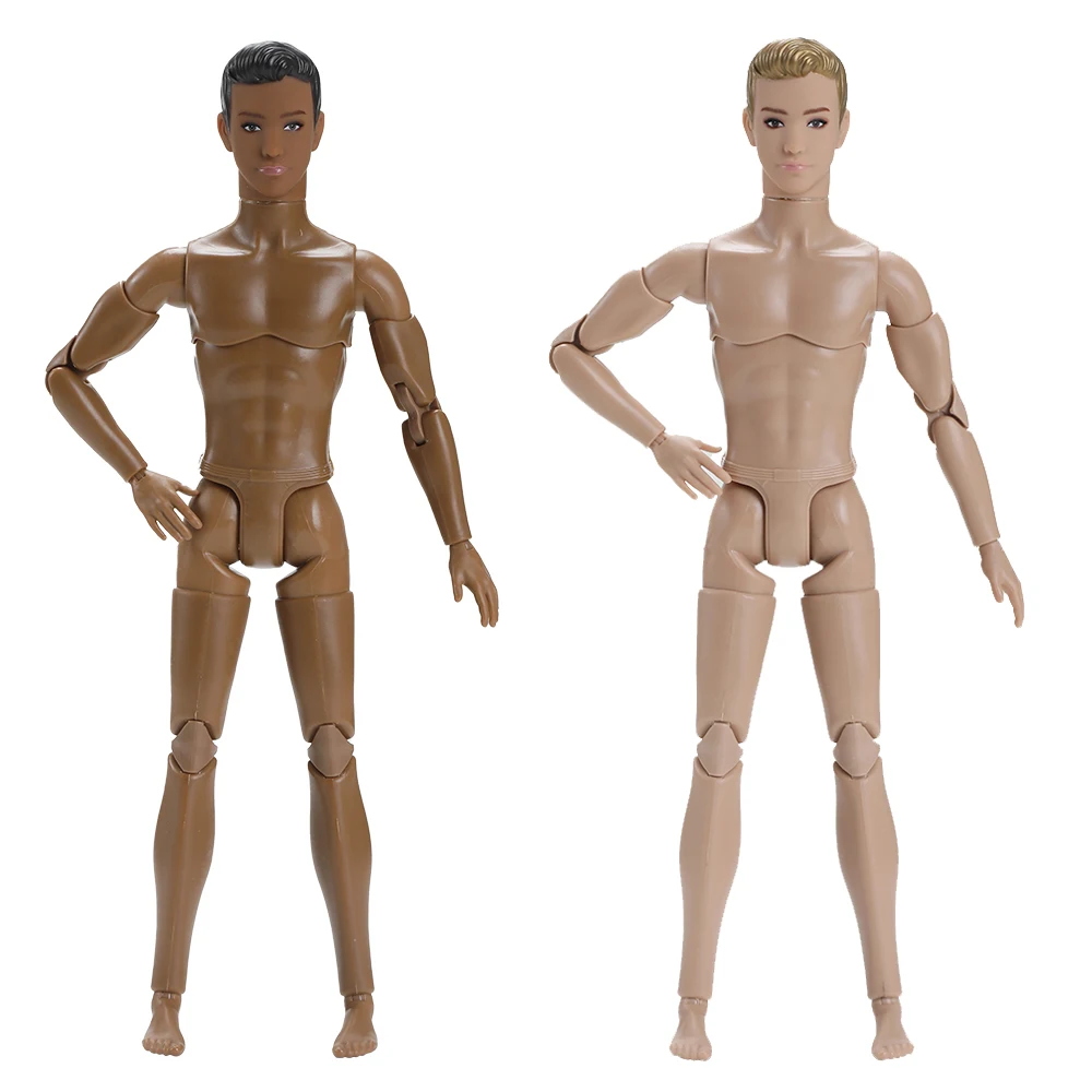 31cm Male Doll Body Figure Handsome 1/6 Muscle Soldier Doll Toy Normal/Dark Brown Skin Joints Movable Body+Head DIY Dress Up Toy
