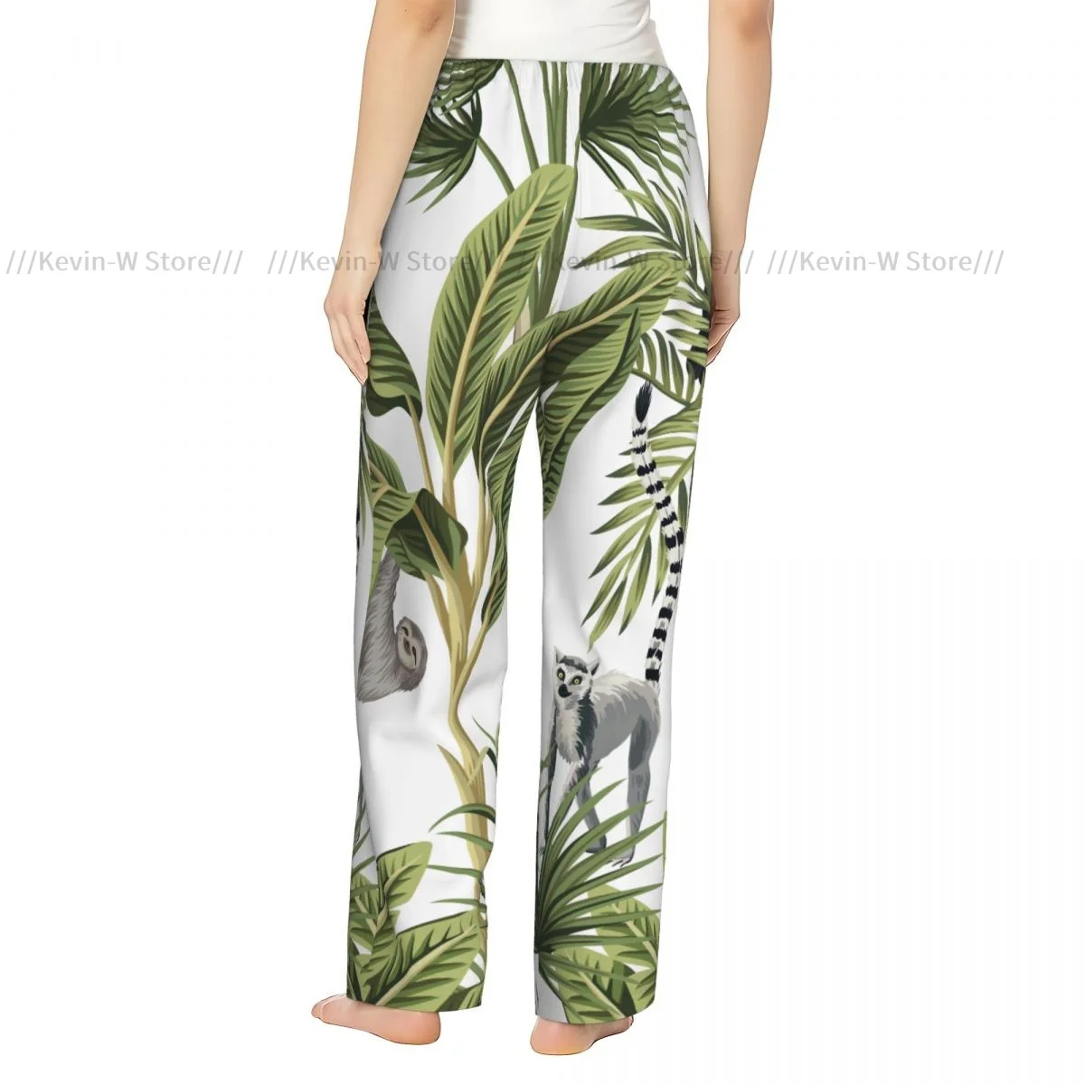 Exotic Botanical Jungle Flannel Pajama Pants for Women Warm and Comfortable Sleepwear