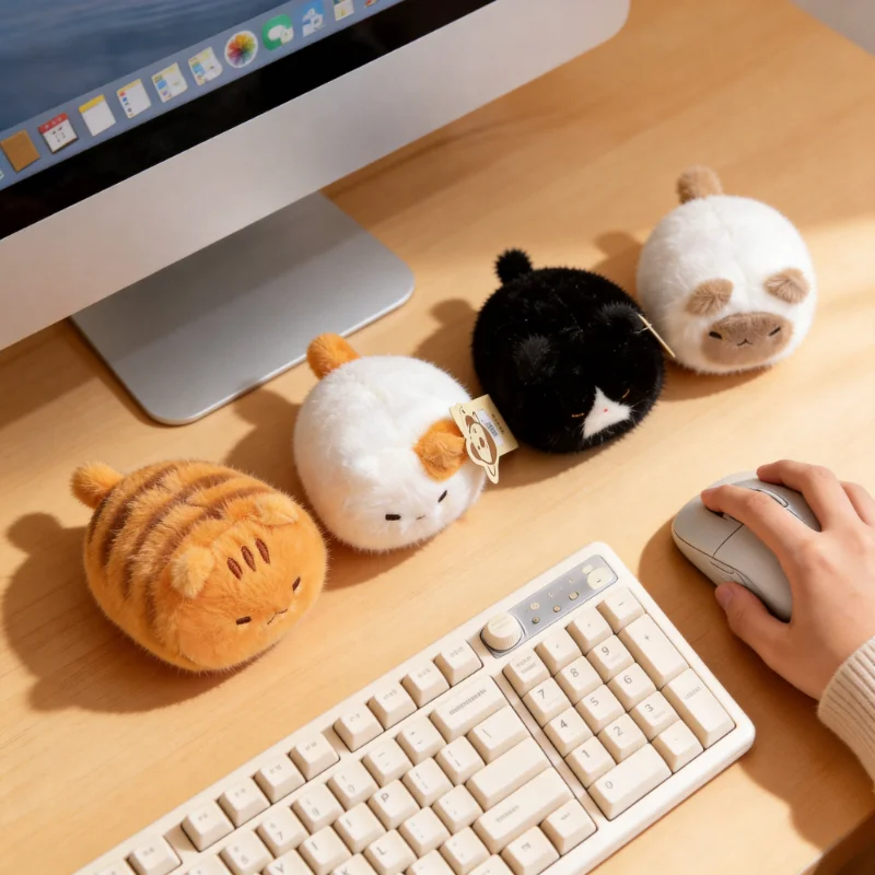 Plush Toy Cat Plush Toy Soft Squishy Stuffed Animal Cute Kitten Desk Decor Fidget Toy Stress Relief Gift For Kid Adult Home Tabl