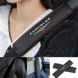 2pcs Car seat belt Nappa leather Shoulder Protector Car Accessories For Chrysler 300c 300 Pacifica Sebring Cruiser Accessories