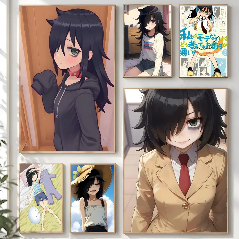 Anime W-Watamote Kuroki Tomoko Poster Creative Room Art For Dorm Bedroom Study Apartment Home Gift