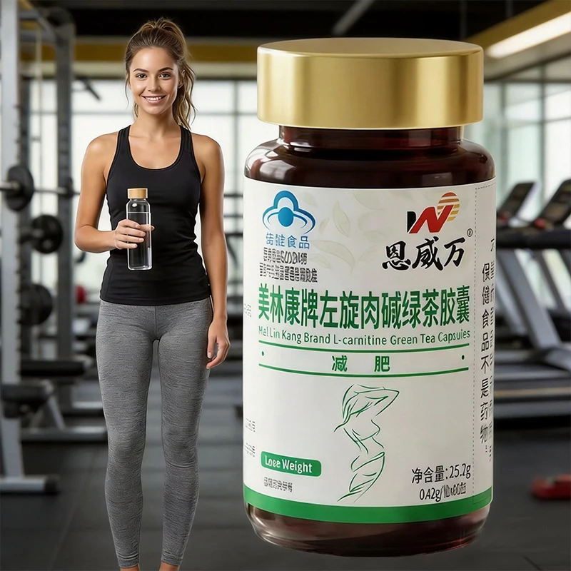 L-Carnitine Capsules with Green Tea Extract - Natural Energy & Metabolism Support Supplement