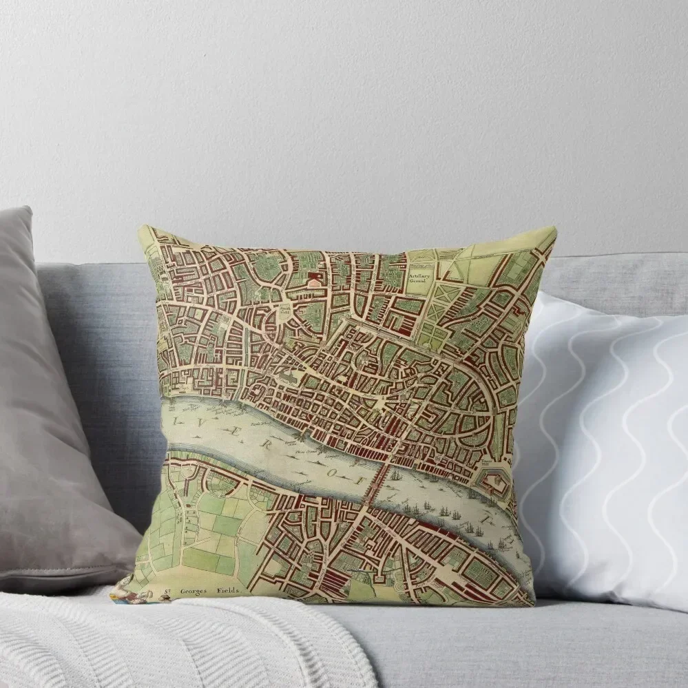 

Vintage Map of London England (16th Century) Throw Pillow Pillow Cases Decorative Sofa Cushion Cover pillow